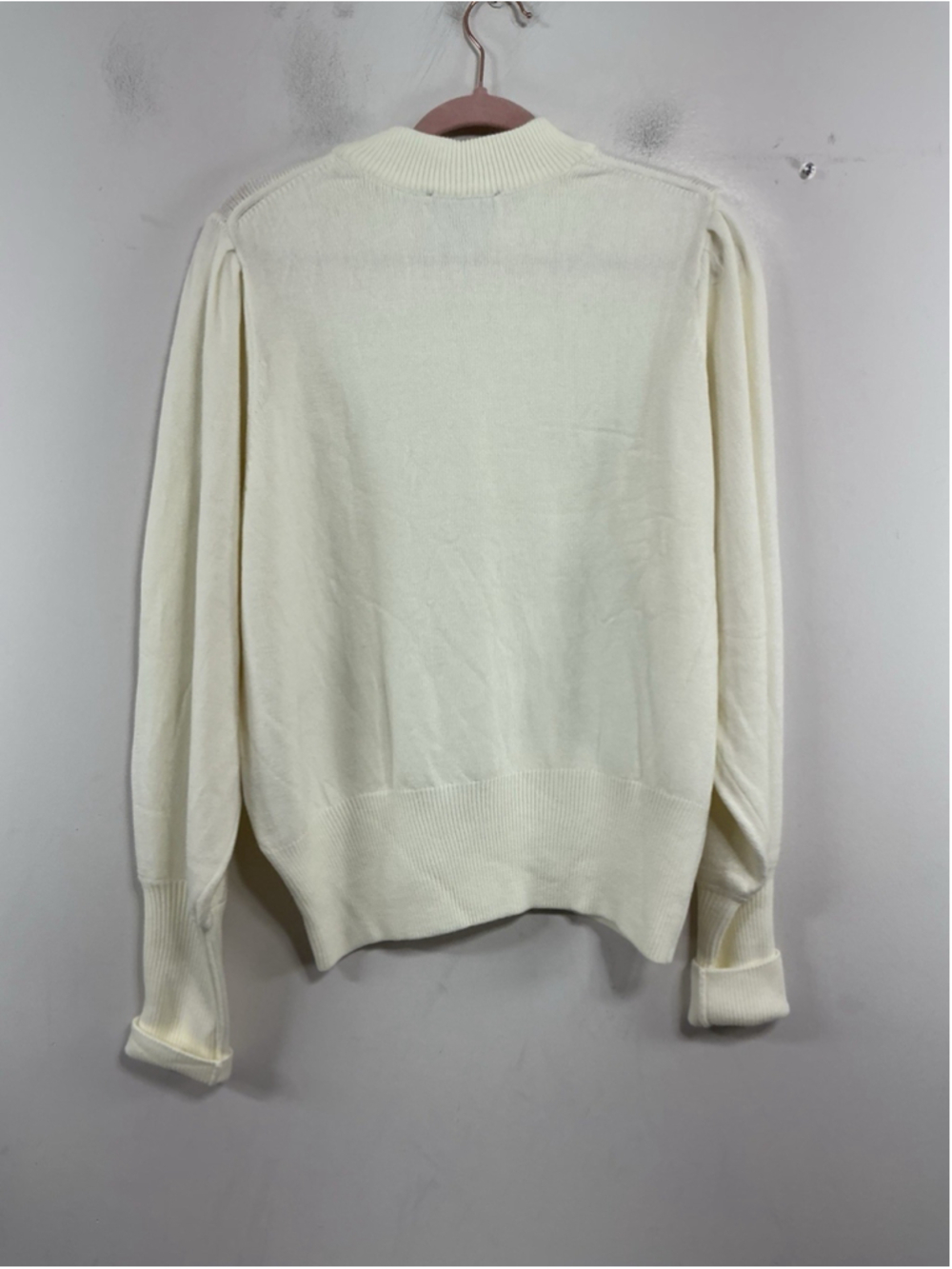Womans Excellent Cond. French Connection Long Sleeve pullover Sweater XL Cream - Picture 2 of 5